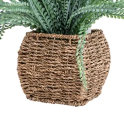 43cm Fern Artificial Plant In Brown Seagrass Basket -Garden Care Shop 43cm fern artificial plant in brown seagrass basket5010795674527 03c bq