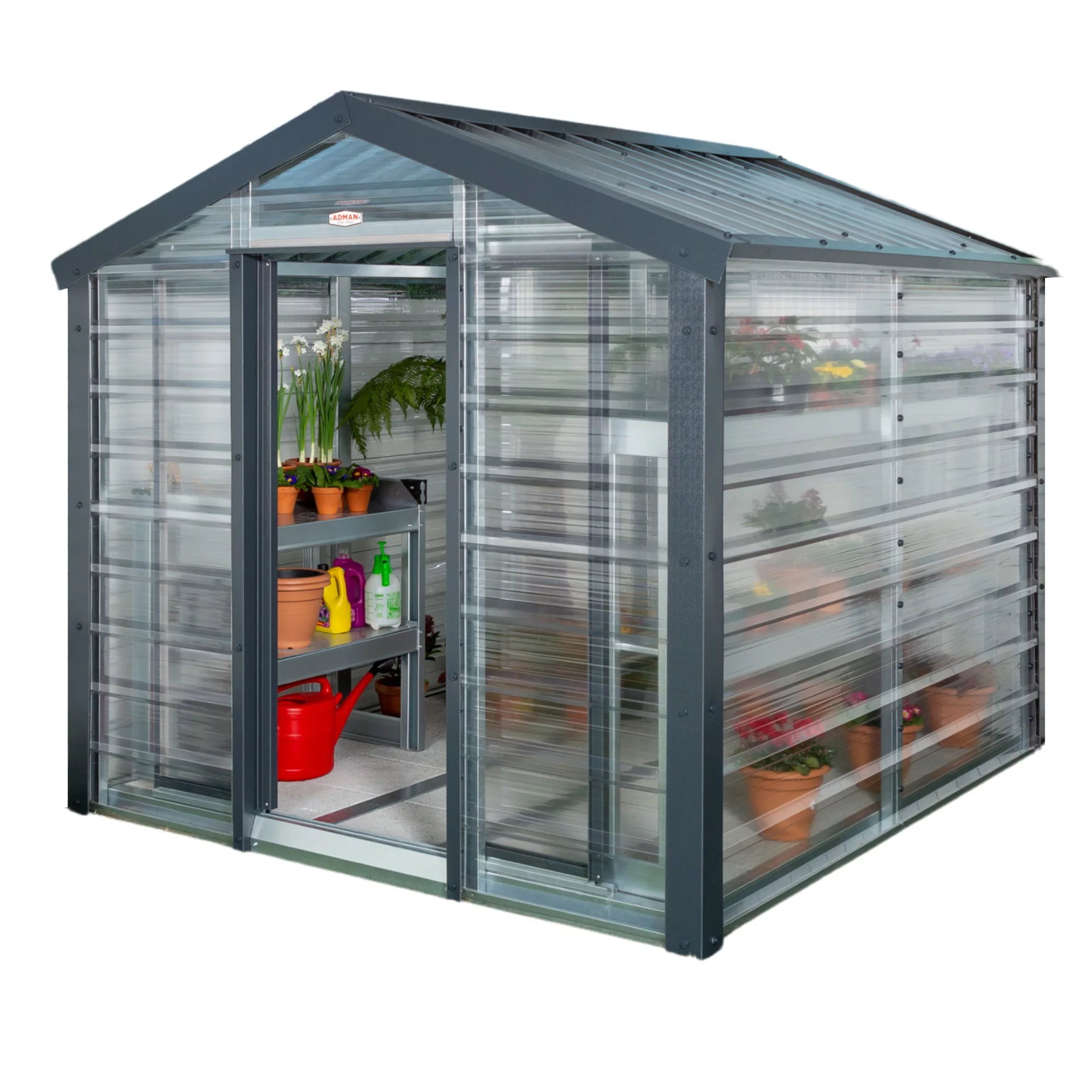Adman Steel Sheds Multigrow 9.4x8.8 Greenhouse With Adjustable Vent 1 Adman Steel Sheds Multigrow 9.4x8.8 Greenhouse With Adjustable Vent