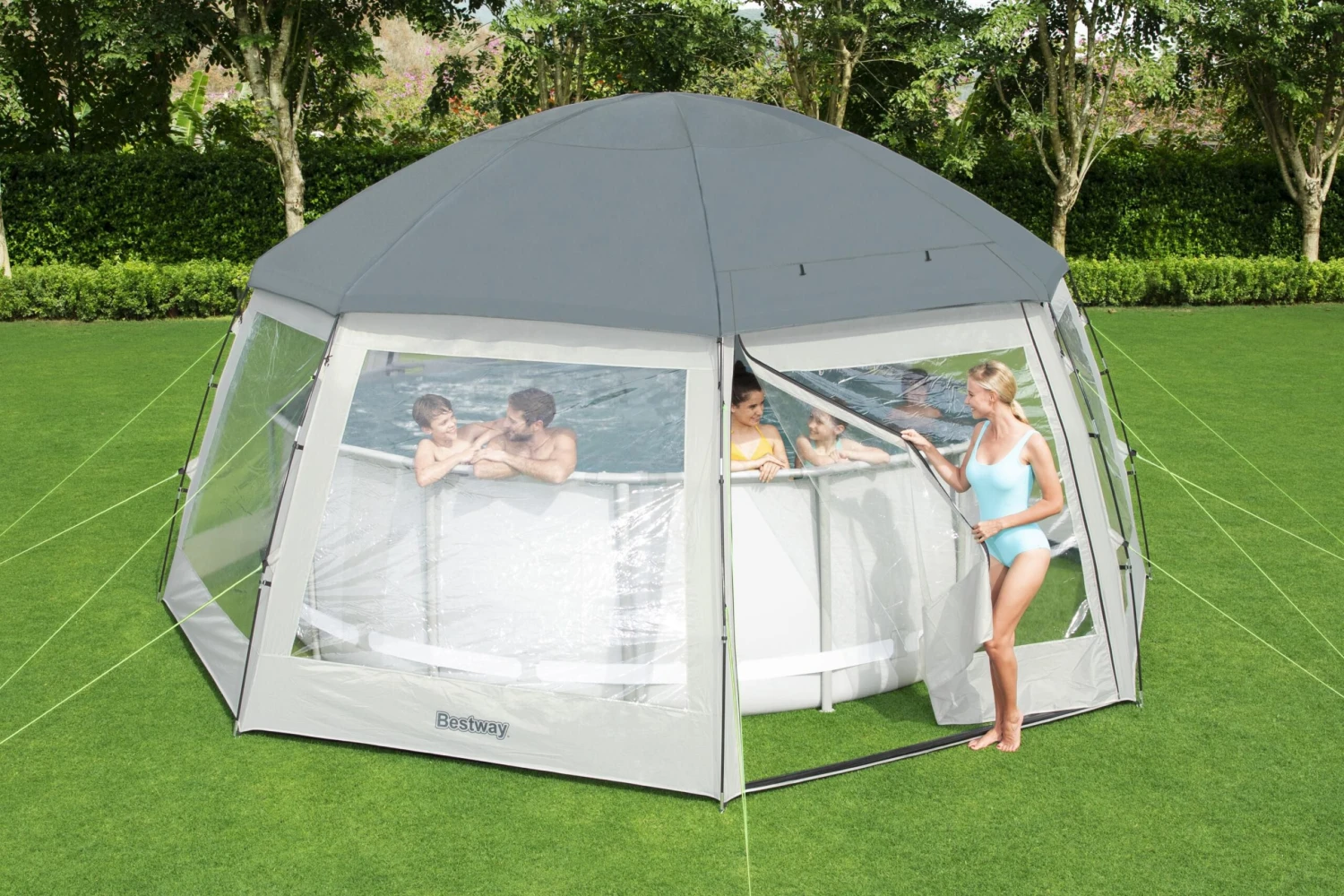 Bestway Grey Circular Hot Tub Canopy 2 Bestway Grey Circular Hot Tub Canopy - Image 2
