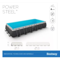 Bestway Power Steel® Plain Polyvinyl Chloride (PVC) & Steel Pool (W) 3.66m X (L) 7.32m 10 Bestway Power Steel® Plain Polyvinyl Chloride (PVC) & Steel Pool (W) 3.66m X (L) 7.32m -Garden Care Shop bestway power steel plain polyvinyl chloride pvc steel pool w 3 66m x l 7 32m6942138987195 01t