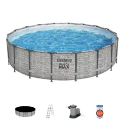Bestway Steel Pro MAX™ Realistic Stone Print Polyvinyl Chloride (PVC) & Steel Pool (W) 5.49m X (L) 5.49m 12 Bestway Steel Pro MAX™ Realistic Stone Print Polyvinyl Chloride (PVC) & Steel Pool (W) 5.49m X (L) 5.49m -Garden Care Shop bestway steel pro max realistic stone print polyvinyl chloride pvc steel pool w 5 49m x l 5 49m6941607310502 10c