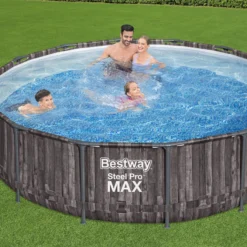 Bestway Steel Pro MAX™ Wood Effect Polyvinyl Chloride (PVC) & Steel Pool (W) 4.27m X (L) 4.27m -Garden Care Shop bestway steel pro max wood effect polyvinyl chloride pvc steel pool w 4 27m x l 4 27m6942138983968 01i