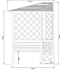 Blooma Chiltern Corner Arbour, (H)2100mm (W)1580mm (D)1580mm - Assembly Required -Garden Care Shop blooma chiltern corner arbour h 2100mm w 1580mm d 1580mm assembly required5397007007718 02t bq