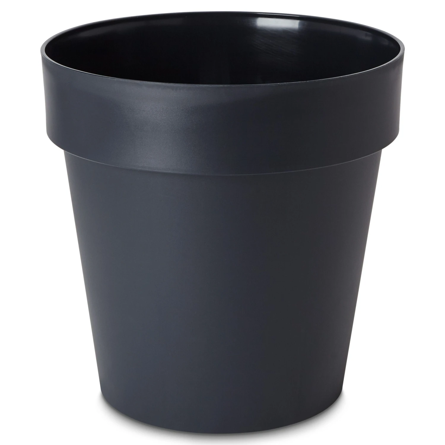 Blooma Nurgul Dark Grey Plastic Circular Plant Pot (Dia)40cm 1 Blooma Nurgul Dark Grey Plastic Circular Plant Pot (Dia)40cm