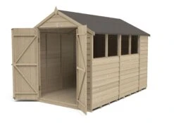 Forest Garden 10x6 Ft Apex Overlap Wooden 2 Door 4 Windows Shed With Floor - Assembly Service Included -Garden Care Shop forest garden 10x6 ft apex overlap wooden 2 door 4 windows shed with floor assembly service included5013053177754 21c bq