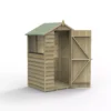 Forest Garden 4x3 Apex Pressure Treated Overlap Wooden Shed With Floor (Base Included)