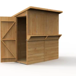 Forest Garden 6x3 Ft Pent Shiplap Garden Bar With Single Door -Garden Care Shop forest garden 6x3 ft pent shiplap garden bar with single door5013053184066 03c bq