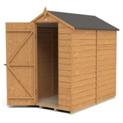 Forest Garden 6x4 Apex Dip Treated Overlap Wooden Shed With Floor (Base Included) -Garden Care Shop forest garden 6x4 apex dip treated overlap wooden shed with floor base included 5013053176818 21c bq