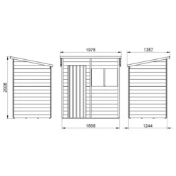 Forest Garden 6x4 Pent Dip Treated Overlap Wooden Shed With Floor (Base Included) -Garden Care Shop forest garden 6x4 pent dip treated overlap wooden shed with floor base included 5013053178355 01t bq
