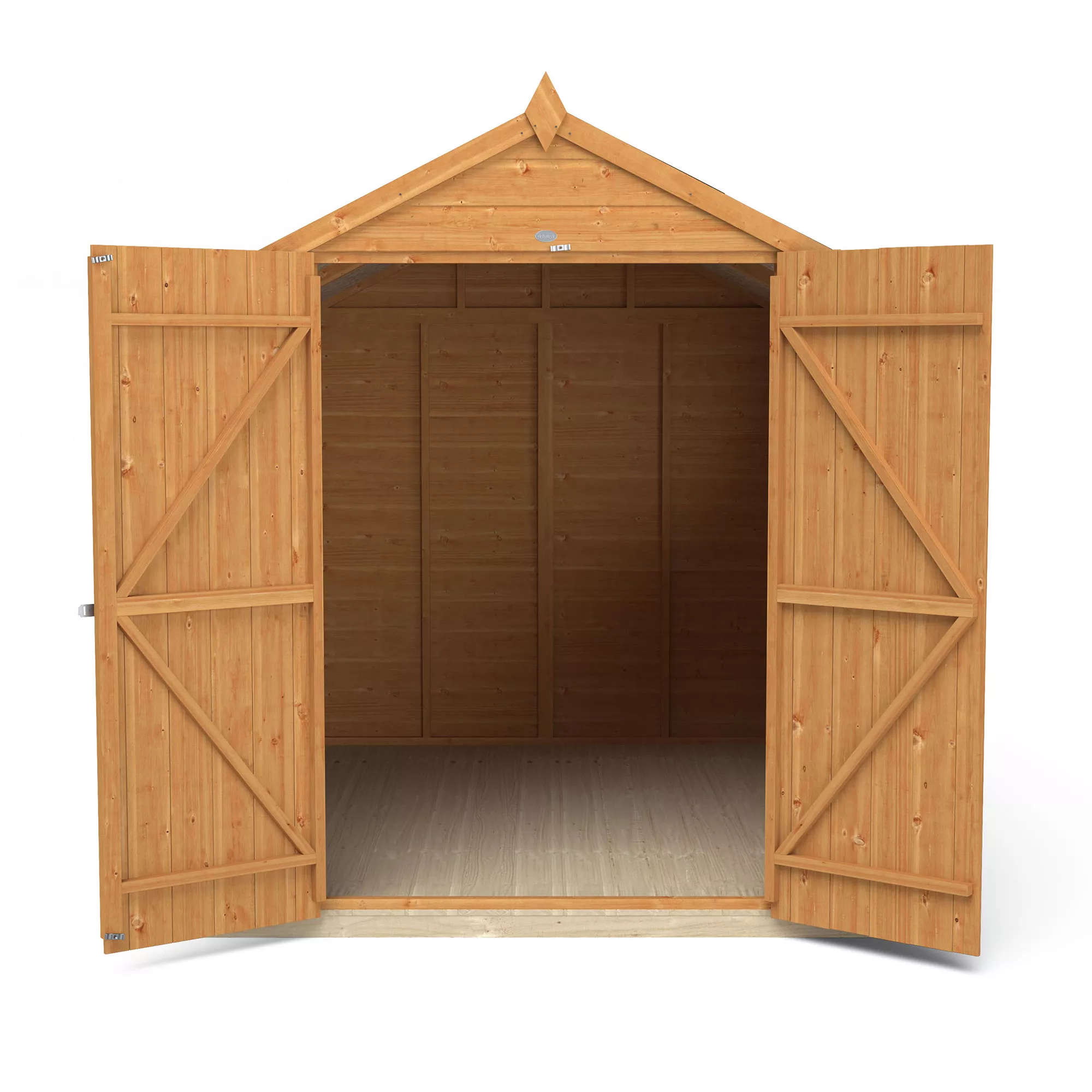 Forest Garden 8x6 Ft Apex Shiplap Wooden 2 Door 2 Windows Shed With Floor (Base Included) 6 Forest Garden 8x6 Ft Apex Shiplap Wooden 2 Door 2 Windows Shed With Floor (Base Included) - Image 6