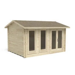 Forest Garden Chiltern 4x3 Toughened Glass Pent Loglap Solid Wood Cabin With Double Door - Assembly Service Included -Garden Care Shop forest garden chiltern 4x3 toughened glass pent loglap solid wood cabin with double door assembly service included5013053181669 02c bq