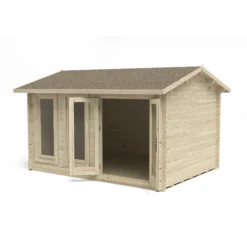 Forest Garden Chiltern 4x3 Toughened Glass Pent Loglap Solid Wood Cabin With Double Door - Assembly Service Included -Garden Care Shop forest garden chiltern 4x3 toughened glass pent loglap solid wood cabin with double door assembly service included5013053181669 04c bq