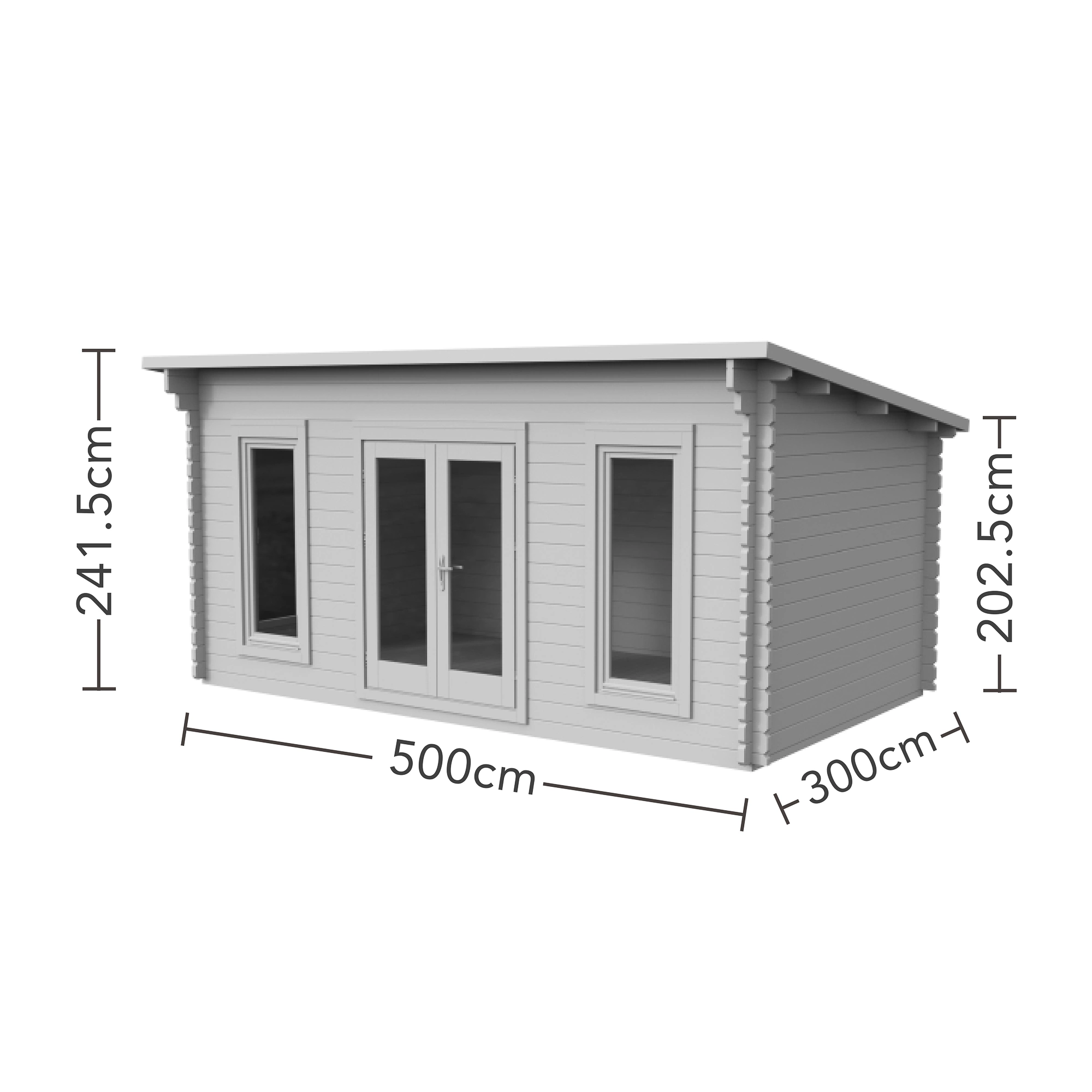 Forest Garden Elmley 5x3 Toughened Glass Pent Loglap Solid Wood Cabin With Double Door 7 Forest Garden Elmley 5x3 Toughened Glass Pent Loglap Solid Wood Cabin With Double Door - Image 7
