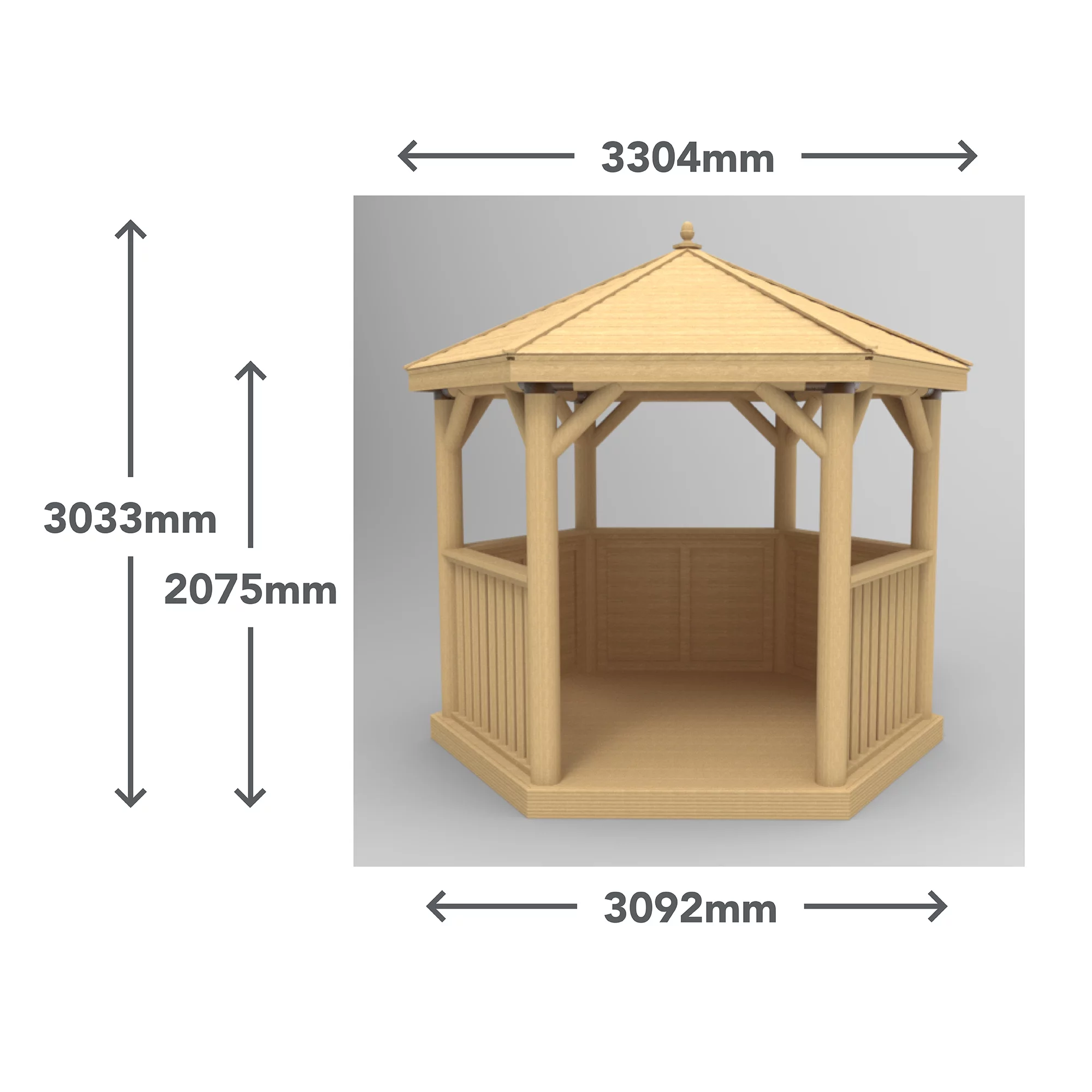 Forest Garden Furnished Hexagonal Gazebo, (W)3.3m (D)2.84m 11 Forest Garden Furnished Hexagonal Gazebo, (W)3.3m (D)2.84m - Image 11