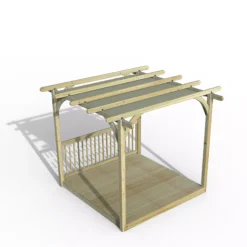 Garden Care Shop 8 Forest Garden Grey Pergola & Decking Kit, X4 Post X1 Balustrade (H) 2.5m X (W) 5.2m - Canopy Included