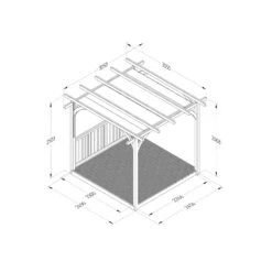 Garden Care Shop -Garden Care Shop forest garden grey pergola decking kit x4 post x1 balustrade h 2 5m x w 5 2m canopy included5013053192597 01t