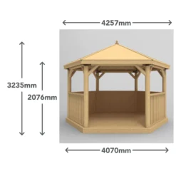 Forest Garden Hexagonal Gazebo With Timber Roof, (W)4.26m (D)3.69m -Garden Care Shop forest garden hexagonal gazebo with timber roof w 4 26m d 3 69m5013053163412 01t