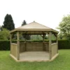 Forest Garden Hexagonal Gazebo With Timber Roof, (W)4.9m (D)4.24m