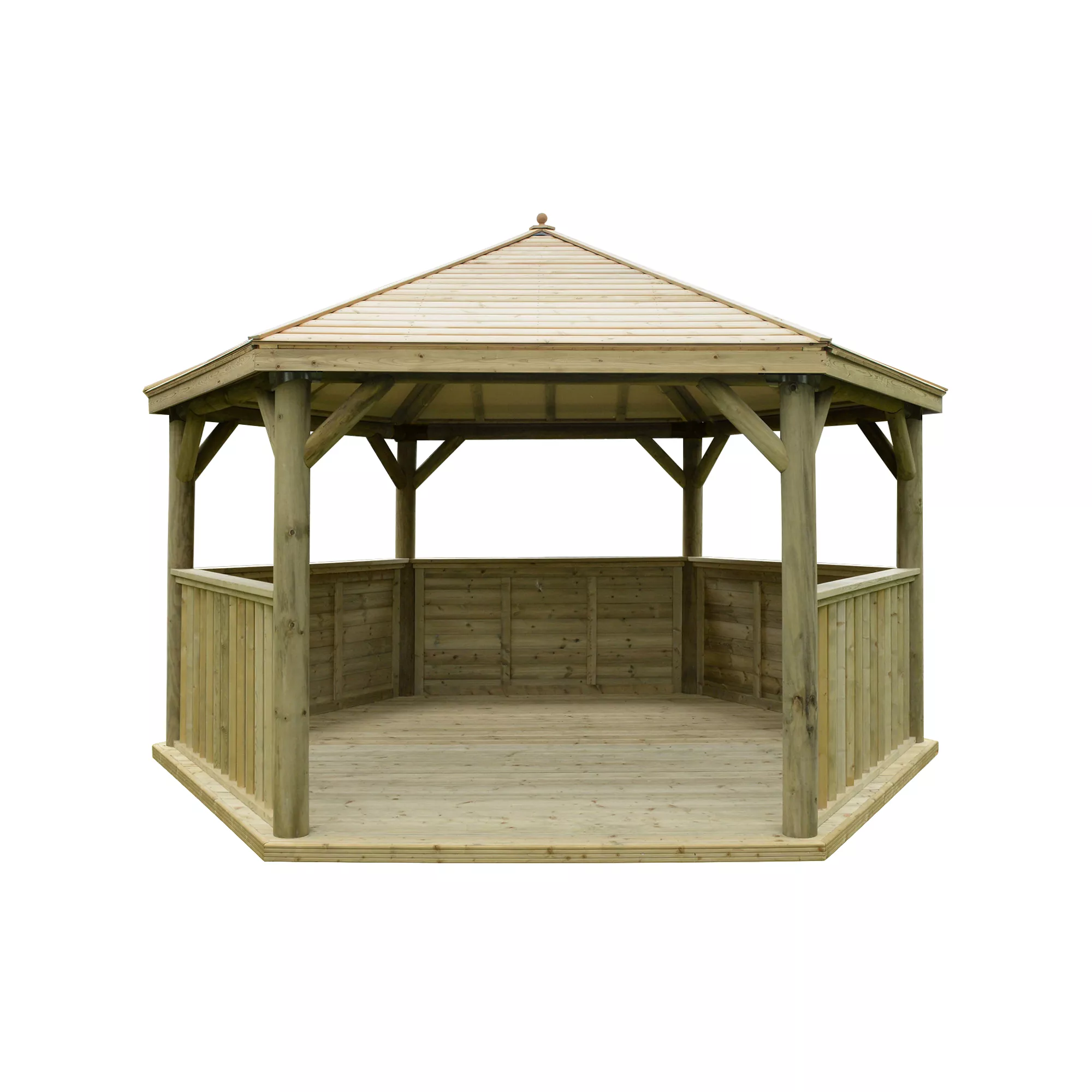 Forest Garden Hexagonal Gazebo With Timber Roof, (W)4.9m (D)4.24m 9 Forest Garden Hexagonal Gazebo With Timber Roof, (W)4.9m (D)4.24m - Image 9