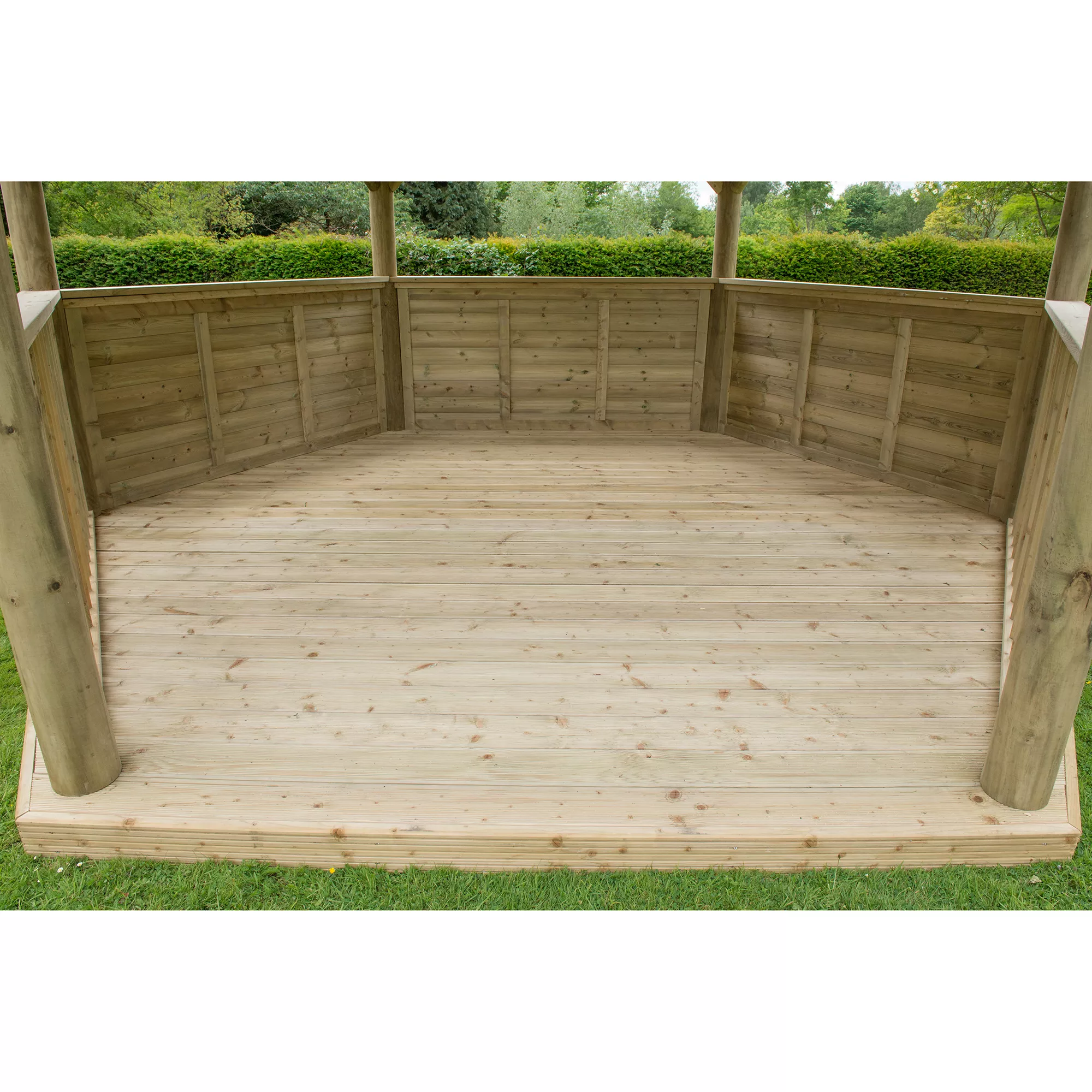 Forest Garden Hexagonal Gazebo With Timber Roof, (W)4.9m (D)4.24m 2 Forest Garden Hexagonal Gazebo With Timber Roof, (W)4.9m (D)4.24m - Image 2