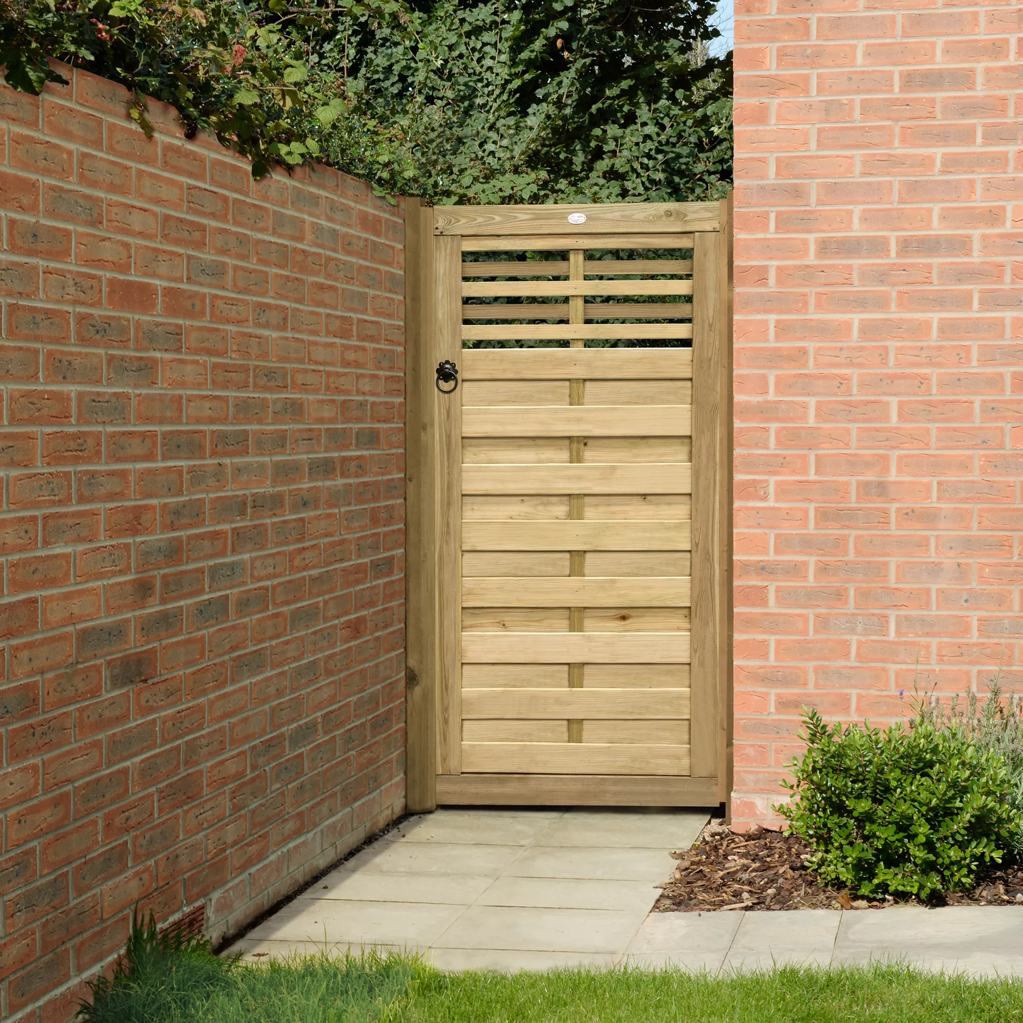 Forest Garden Kyoto Wood Slatted Gate, (H)1.8m (W)0.9m 3 Forest Garden Kyoto Wood Slatted Gate, (H)1.8m (W)0.9m - Image 3