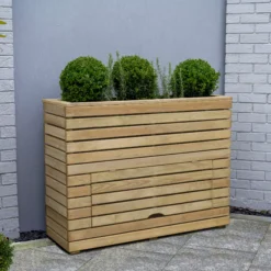 Forest Garden Linear Natural Timber Rectangular Planter (H) 91.1cm X (W) 120cm -Garden Care Shop forest garden linear natural timber rectangular planter h 91 1cm x w 120cm5013053190241 01i