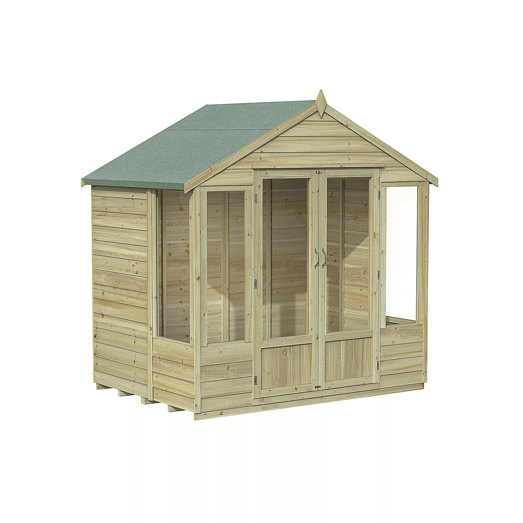 Forest Garden Oakley 7x7 Apex Overlap Solid Wood Summer House With Double Door - Assembly Service Included 2 Forest Garden Oakley 7x7 Apex Overlap Solid Wood Summer House With Double Door - Assembly Service Included - Image 2