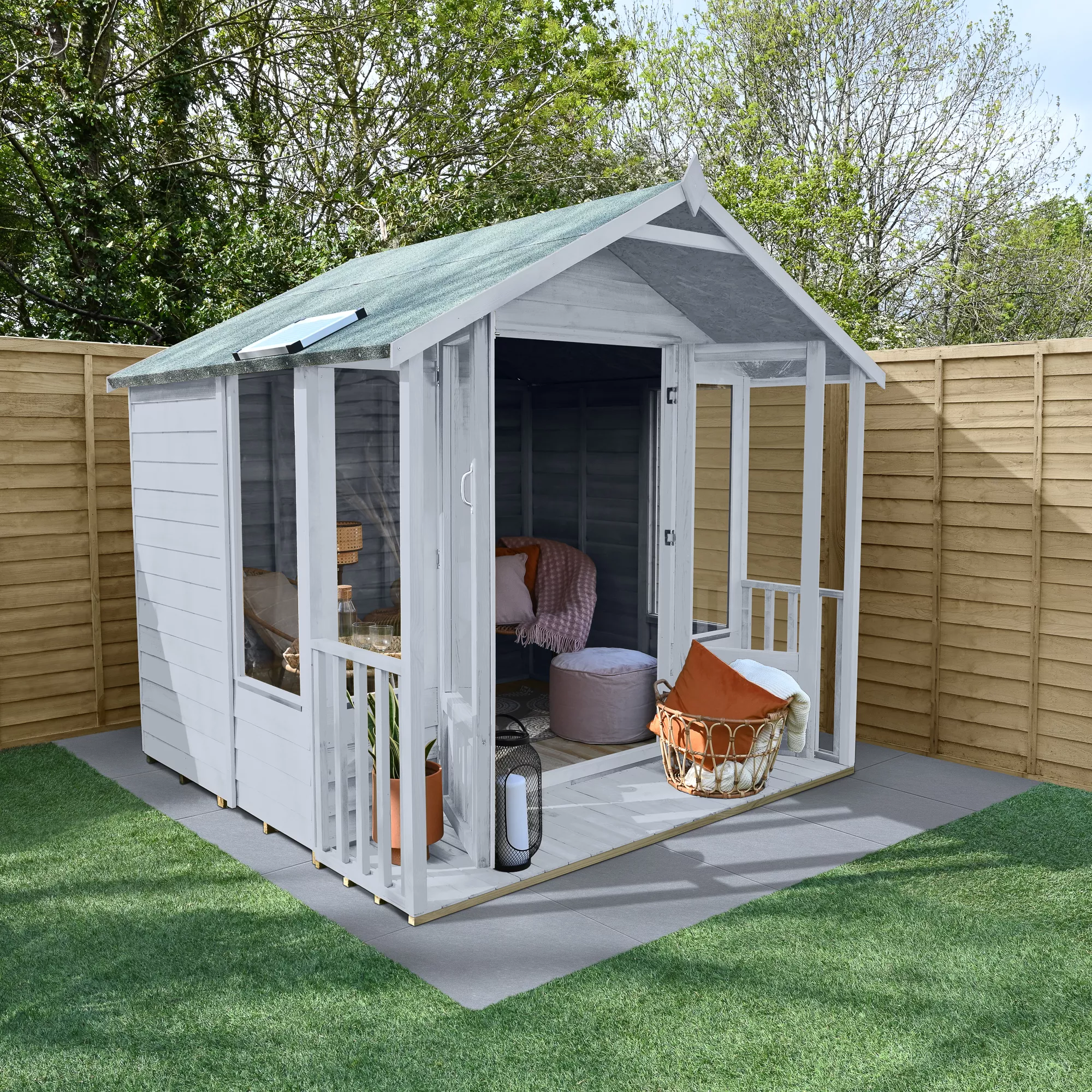 Forest Garden Oakley 7x7 Apex Overlap Solid Wood Summer House With Double Door (Base Included) 3 Forest Garden Oakley 7x7 Apex Overlap Solid Wood Summer House With Double Door (Base Included) - Image 3