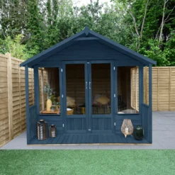 Forest Garden Oakley 8x12 Apex Overlap Solid Wood Summer House With Double Door -Garden Care Shop forest garden oakley 8x12 apex overlap solid wood summer house with double door5013053188828 03i bq