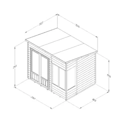 Forest Garden Oakley 8x6 Pent Overlap Solid Wood Summer House With Double Door -Garden Care Shop forest garden oakley 8x6 pent overlap solid wood summer house with double door5013053188606 01t bq