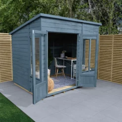 Forest Garden Oakley 8x6 Pent Overlap Solid Wood Summer House With Double Door -Garden Care Shop forest garden oakley 8x6 pent overlap solid wood summer house with double door5013053188606 02i bq