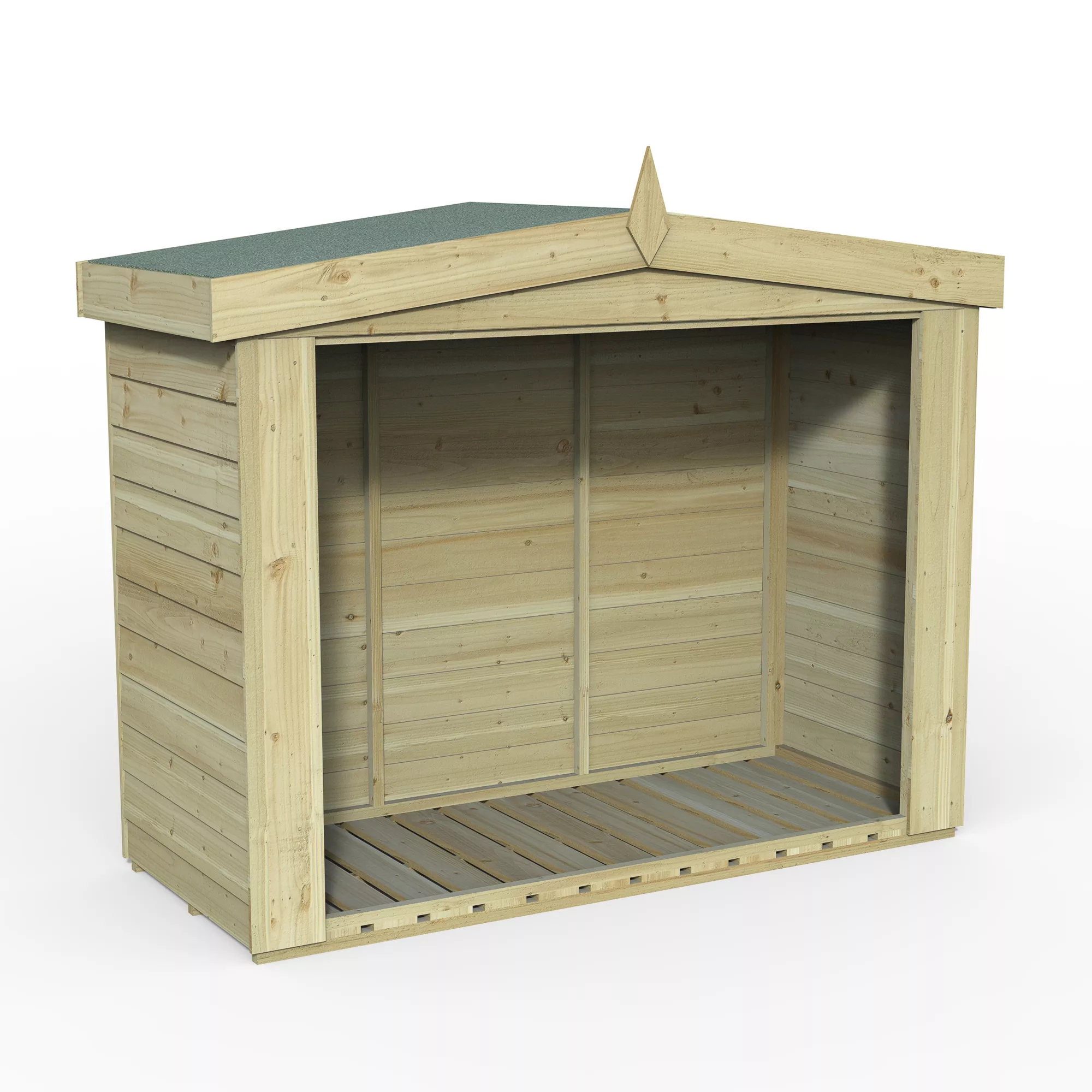 Forest Garden Overlap Timber 6x5 Ft Apex Log Store 2 Forest Garden Overlap Timber 6x5 Ft Apex Log Store - Image 2