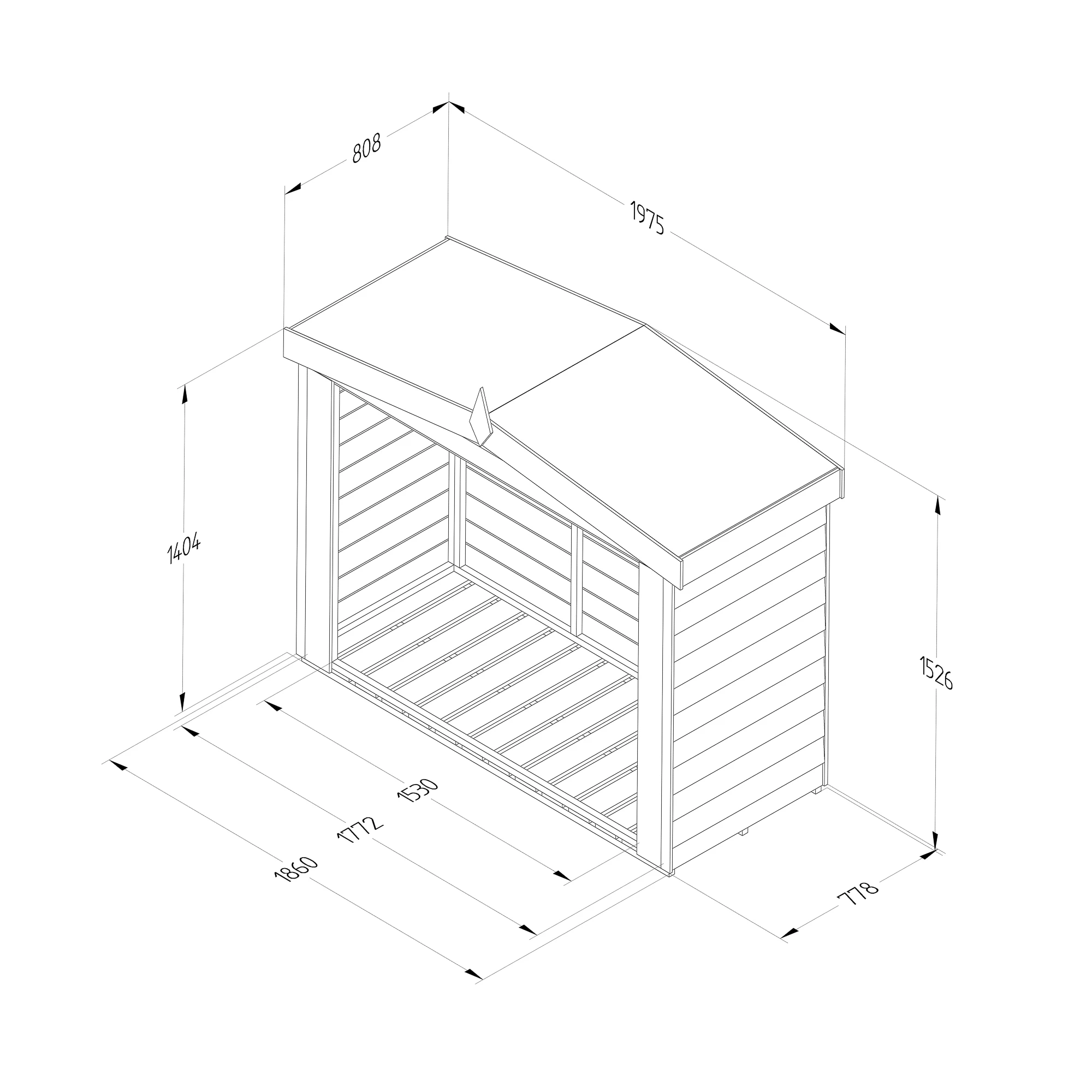 Forest Garden Overlap Timber 6x5 Ft Apex Log Store 8 Forest Garden Overlap Timber 6x5 Ft Apex Log Store - Image 8