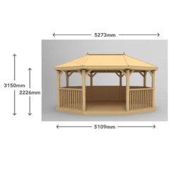Forest Garden Premium Octagonal Gazebo, (W)5.27m (D)3.78m -Garden Care Shop forest garden premium octagonal gazebo w 5 27m d 3 78m5013053163467 01t