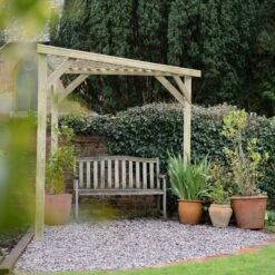 Forest Garden Slatted Corner Pergola, (H)2130mm (W)1470mm -Garden Care Shop forest garden slatted corner pergola h 2130mm w 1470mm5013053183199 03i bq