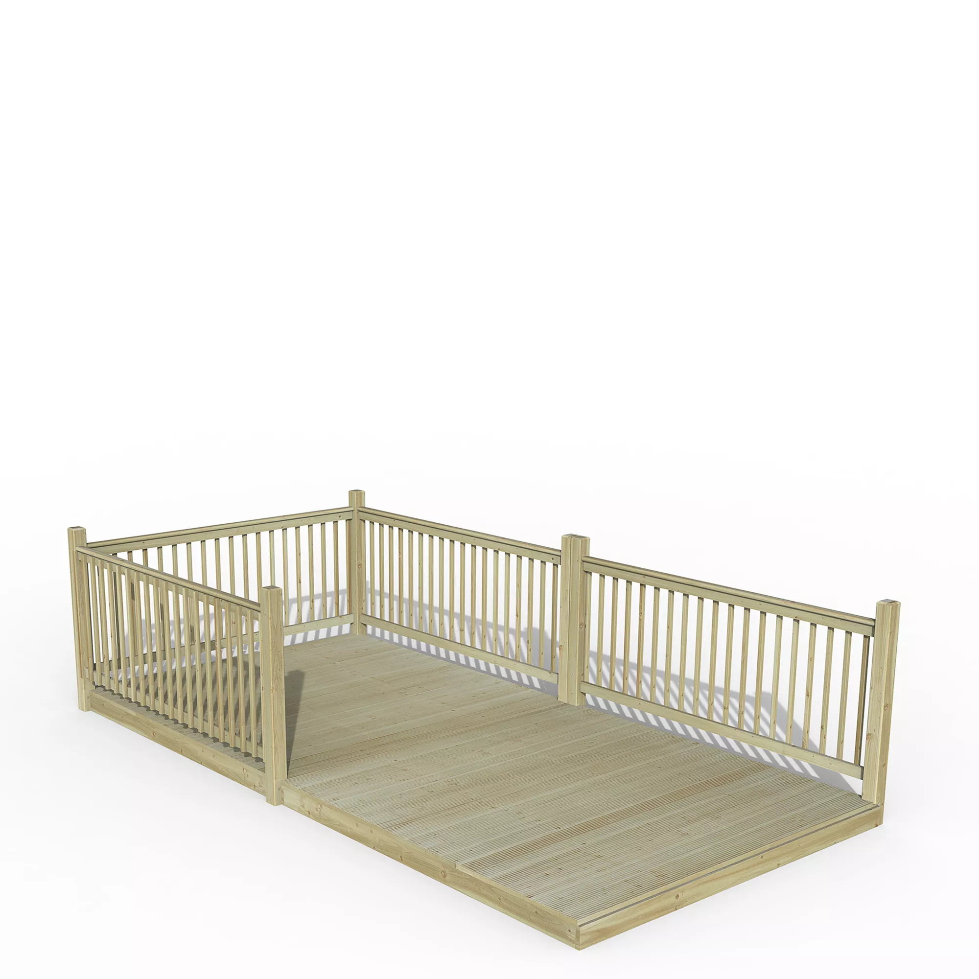 Forest Garden Softwood Decking Kit, X4 Balustrade (L) 1.31m X (W) 4.91m 1 Forest Garden Softwood Decking Kit, X4 Balustrade (L) 1.31m X (W) 4.91m