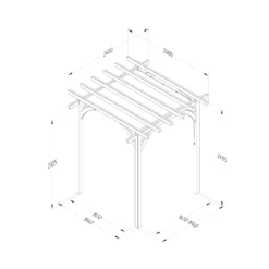Forest Garden Ultima Cream Pergola & Decking Kit, X4 Post (H) 2.4m X (W) 2.4m - Canopy Included -Garden Care Shop forest garden ultima cream pergola decking kit x4 post h 2 4m x w 2 4m canopy included5013053192252 01t