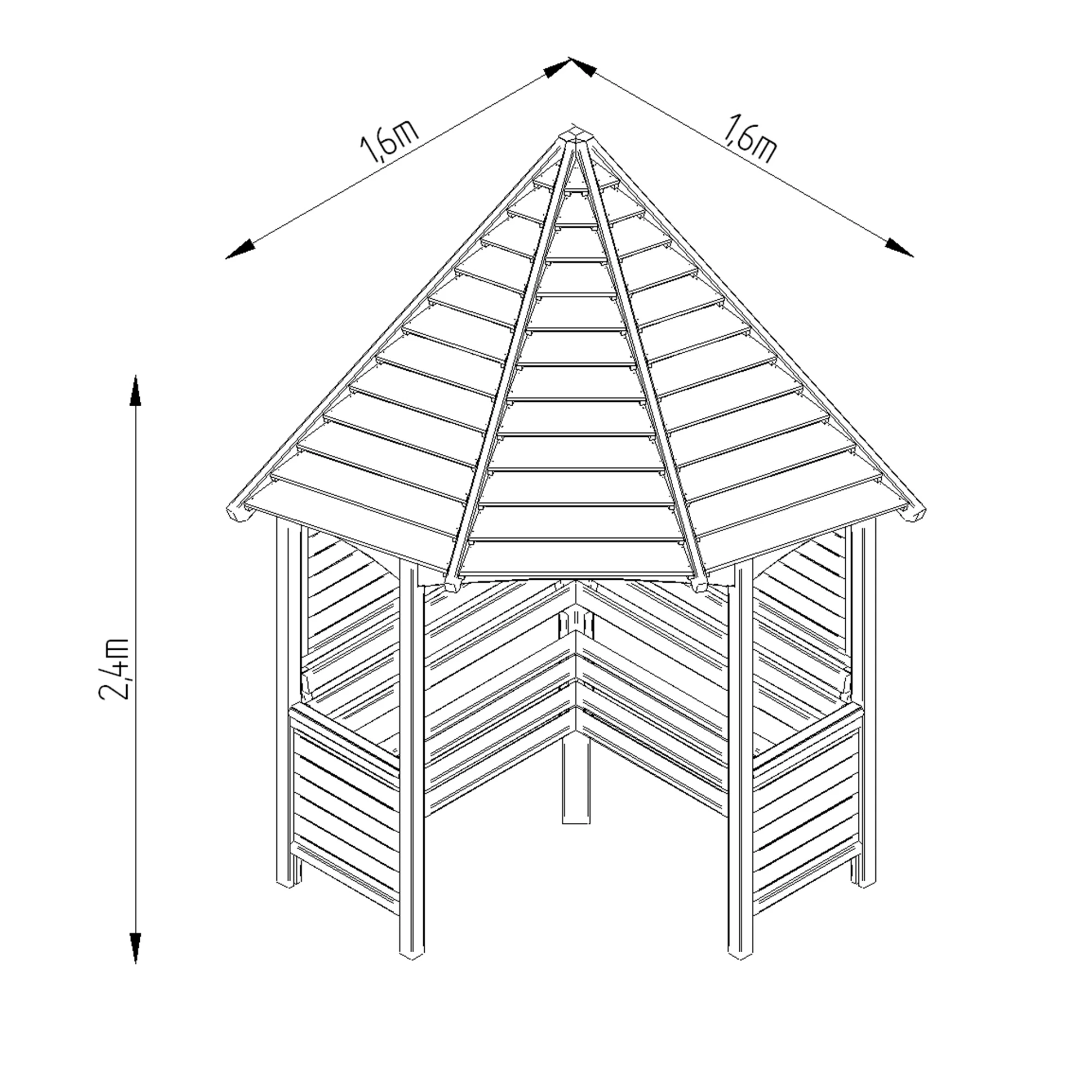Forest Venetian Corner Arbour, (H)2500mm (W)2330mm (D)1610mm - Assembly Required 14 Forest Venetian Corner Arbour, (H)2500mm (W)2330mm (D)1610mm - Assembly Required - Image 14