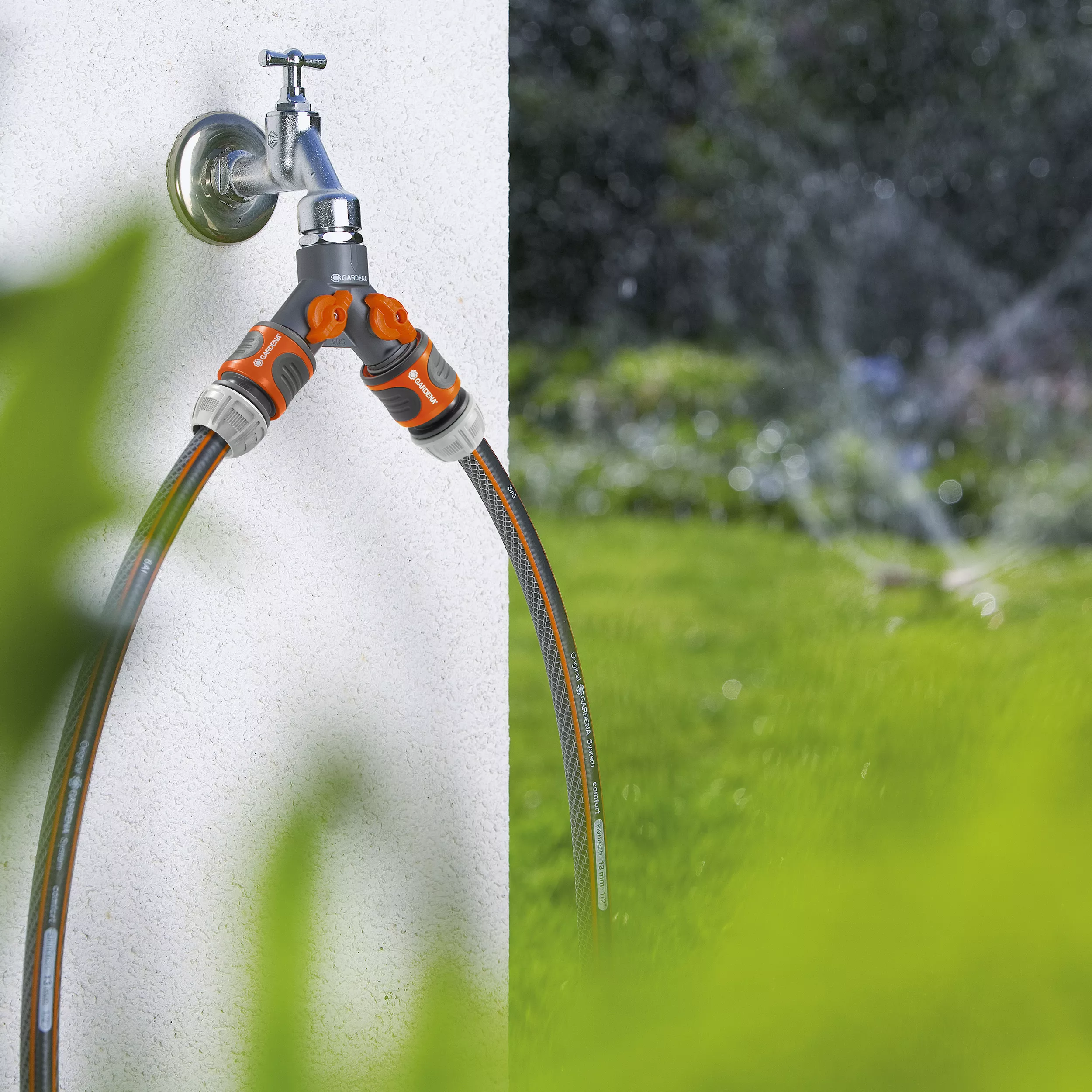 Gardena Round 2-way Hose Pipe Connector 13mm 3 Gardena Round 2-way Hose Pipe Connector 13mm - Image 3