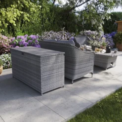 GoodHome Hamilton Steeple Grey Rattan Effect Storage Box (W) 125cm X (D) 55cm 24 GoodHome Hamilton Steeple Grey Rattan Effect Storage Box (W) 125cm X (D) 55cm -Garden Care Shop goodhome hamilton steeple grey rattan effect storage box w 125cm x d 55cm5059340677392 02i