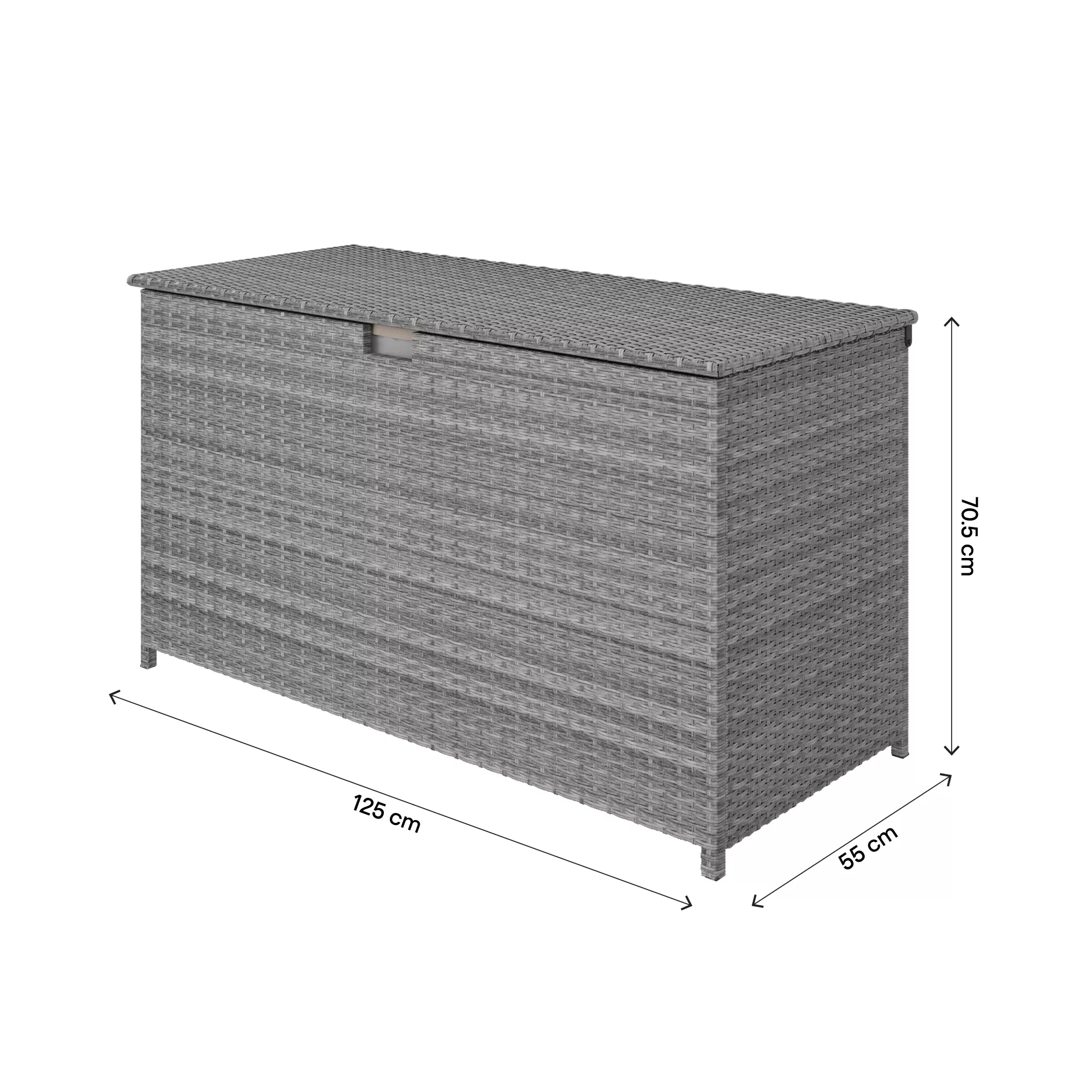 GoodHome Hamilton Steeple Grey Rattan Effect Storage Box (W) 125cm X (D) 55cm 12 GoodHome Hamilton Steeple Grey Rattan Effect Storage Box (W) 125cm X (D) 55cm - Image 12