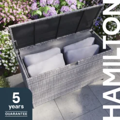 GoodHome Hamilton Steeple Grey Rattan Effect Storage Box (W) 125cm X (D) 55cm 27 GoodHome Hamilton Steeple Grey Rattan Effect Storage Box (W) 125cm X (D) 55cm -Garden Care Shop goodhome hamilton steeple grey rattan effect storage box w 125cm x d 55cm5059340677392 41i EN