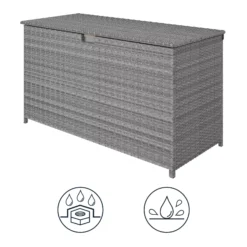 GoodHome Hamilton Steeple Grey Rattan Effect Storage Box (W) 125cm X (D) 55cm 25 GoodHome Hamilton Steeple Grey Rattan Effect Storage Box (W) 125cm X (D) 55cm -Garden Care Shop goodhome hamilton steeple grey rattan effect storage box w 125cm x d 55cm5059340677392 71c
