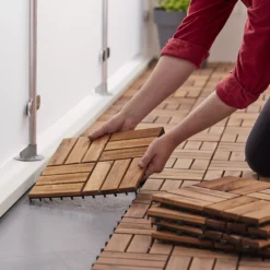 GoodHome Lempa Brown Acacia Clippable Deck Tile (L)0.3m (W)300mm (T)24mm, Pack Of 4 -Garden Care Shop goodhome lempa brown acacia clippable deck tile l 0 3m w 300mm t 24mm pack of 45059340066035 02i