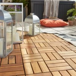 GoodHome Lempa Brown Acacia Clippable Deck Tile (L)0.3m (W)300mm (T)24mm, Pack Of 4 -Garden Care Shop goodhome lempa brown acacia clippable deck tile l 0 3m w 300mm t 24mm pack of 45059340066035 10i bq