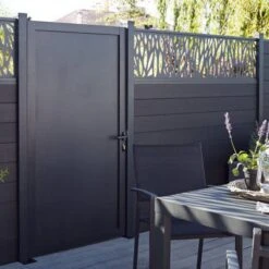 GoodHome Neva Aluminium Gate, (H)1.72m (W)0.93m -Garden Care Shop goodhome neva aluminium gate h 1 72m w 0 93m3663602943068 02bq
