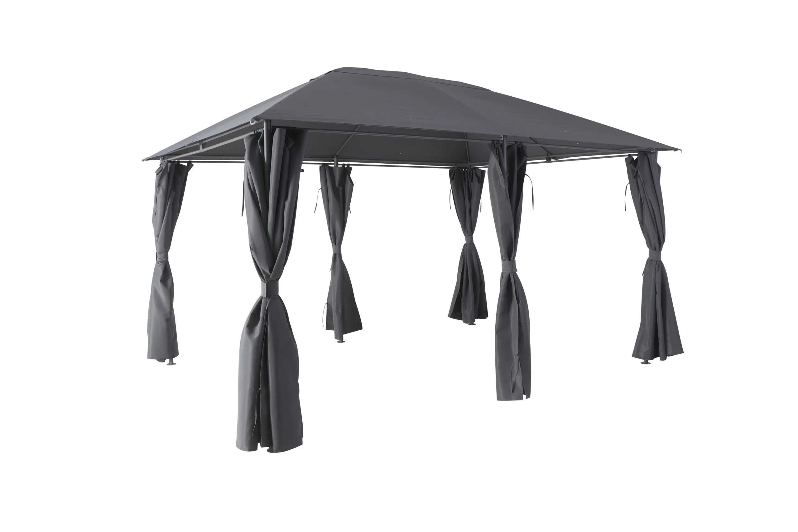GoodHome Shamal Steel Grey Rectangular Gazebo, (W)2.96m (D)3.96m - Assembly Required 1 GoodHome Shamal Steel Grey Rectangular Gazebo, (W)2.96m (D)3.96m - Assembly Required