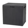 Keter City Box Graphite Wood Effect Flat Garden Storage 113L