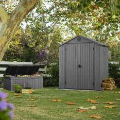 Keter Darwin 6x4 Grey Plastic Shed With Floor (Base Included) -Garden Care Shop keter darwin 6x4 grey plastic shed with floor base included 7290112634634 02i
