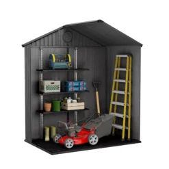 Keter Darwin 6x4 Grey Plastic Shed With Floor (Base Included) -Garden Care Shop keter darwin 6x4 grey plastic shed with floor base included 7290112634634 04t